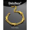 ChainsHouse Barbed Wire Bracelet, Cuban Link Chain Bracelet for Men, Stainless Steel Gothic Punk Thorns Hand Chain, Hip Hop Jewelry, 5/7/9/12mm Width, 7″-8.3″ Length, Send Gift Box(F-7mm-Shiny Gold)