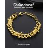 ChainsHouse Barbed Wire Bracelet, Cuban Link Chain Bracelet for Men, Stainless Steel Gothic Punk Thorns Hand Chain, Hip Hop Jewelry, 5/7/9/12mm Width, 7″-8.3″ Length, Send Gift Box(H-12mm-Shiny Gold)