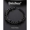 ChainsHouse Barbed Wire Bracelet, Cuban Link Chain Bracelet for Men, Stainless Steel Gothic Punk Thorns Hand Chain, Hip Hop Jewelry, 5/7/9/12mm Width, 7″-8.3″ Length, Send Gift Box(L-12mm-Cool Black)