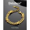 ChainsHouse Barbed Wire Bracelet, Cuban Link Chain Bracelet for Men, Stainless Steel Gothic Punk Thorns Hand Chain, Hip Hop Jewelry, 5/7/9/12mm Width, 7″-8.3″ Length, Send Gift Box(G-9mm-Shiny Gold)