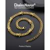 ChainsHouse Barbed Wire Necklace Punk Thorns Chain Necklace for Men Women, 5/6/7/9/12MM Wide Stainless Steel/Black Metal/Gold Plated Hiphop Rock Jewelry, 18-22 Inches(n.9mm-Gold Plated-Thorns Chain)