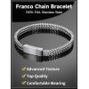 ChainsHouse Bracelet for Men Franco Curb Chain Link with Sturdy Clasp, 7.5/8.3/9 Inches Length 6/10/12MM Width Bracelet Chain Gift for Dad, Husband, Father’s Day, Birthday(A: 6mm-Steel)