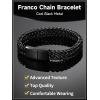 ChainsHouse Bracelet for Men Franco Curb Chain Link with Sturdy Clasp, 7.5/8.3/9 Inches Length 6/10/12MM Width Bracelet Chain Gift for Dad, Husband, Father’s Day, Birthday(E: 10mm-Black)