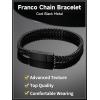 ChainsHouse Bracelet for Men Franco Curb Chain Link with Sturdy Clasp, 7.5/8.3/9 Inches Length 6/10/12MM Width Bracelet Chain Gift for Dad, Husband, Father’s Day, Birthday(D: 6mm-Black)