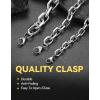 ChainsHouse Cable Chain Link Bracelet for Men Women, 7mm/9mm/12mm Width, 7.5/8.3″ Length, 316L Stainless Steel/18K Gold Tone/Black (Send Gift Box)(c  12mm stainless)