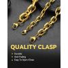 ChainsHouse Cable Chain Link Bracelet for Men Women, 7mm/9mm/12mm Width, 7.5/8.3″ Length, 316L Stainless Steel/18K Gold Tone/Black (Send Gift Box)(h  9mm gold)