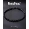 ChainsHouse Chain Bracelet for Men, Twisted Rope Bracelets Stainless Steel/Black/14K Gold Metal Plated Wrist Chain, 3mm/6mm Width, 8.3″, Send Gift Box(3mm-black-twisted)