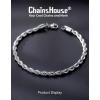 ChainsHouse Chain Bracelet for Men, Twisted Rope Bracelets Stainless Steel/Black/14K Gold Metal Plated Wrist Chain, 3mm/6mm Width, 8.3″, Send Gift Box(3mm-stainless-twisted)