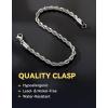 ChainsHouse Chain Bracelet for Men, Twisted Rope Bracelets Stainless Steel/Black/14K Gold Metal Plated Wrist Chain, 3mm/6mm Width, 8.3″, Send Gift Box(3mm-stainless-twisted)