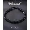 ChainsHouse Chain Bracelet for Men, Twisted Rope Bracelets Stainless Steel/Black/14K Gold Metal Plated Wrist Chain, 3mm/6mm Width, 8.3″, Send Gift Box(6mm-black-twisted)