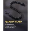 ChainsHouse Chain Bracelet for Men, Twisted Rope Bracelets Stainless Steel/Black/14K Gold Metal Plated Wrist Chain, 3mm/6mm Width, 8.3″, Send Gift Box(6mm-black-twisted)