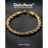 ChainsHouse Chain Bracelet for Men, Twisted Rope Bracelets Stainless Steel/Black/14K Gold Metal Plated Wrist Chain, 3mm/6mm Width, 8.3″, Send Gift Box(6mm-gold-twisted)
