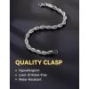 ChainsHouse Chain Bracelet for Men, Twisted Rope Bracelets Stainless Steel/Black/14K Gold Metal Plated Wrist Chain, 3mm/6mm Width, 8.3″, Send Gift Box(6mm-stainless-twisted)