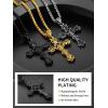 ChainsHouse Cross Necklace for Men, Black/18K Gold Plated/Stainless Steel Christian Jewelry Cross Pendant Necklace for Men, with Gift Box(a: Jecus Cross-Black)
