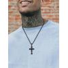 ChainsHouse Cross Necklace for Men, Black/18K Gold Plated/Stainless Steel Christian Jewelry Cross Pendant Necklace for Men, with Gift Box(a: Jecus Cross-Black)
