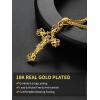 ChainsHouse Cross Necklace for Men, Black/18K Gold Plated/Stainless Steel Christian Jewelry Cross Pendant Necklace for Men, with Gift Box(a: Jecus Cross-Gold)