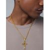 ChainsHouse Cross Necklace for Men, Black/18K Gold Plated/Stainless Steel Christian Jewelry Cross Pendant Necklace for Men, with Gift Box(a: Jecus Cross-Gold)