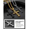 ChainsHouse Cross Necklace for Men, Black/18K Gold Plated/Stainless Steel Christian Jewelry Cross Pendant Necklace for Men, with Gift Box(a: Jecus Cross-Steel)