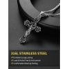 ChainsHouse Cross Necklace for Men, Black/18K Gold Plated/Stainless Steel Christian Jewelry Cross Pendant Necklace for Men, with Gift Box(a: Jecus Cross-Steel)
