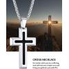 ChainsHouse Cross Necklace for Men, Black/18K Gold Plated/Stainless Steel Christian Jewelry Cross Pendant Necklace for Men, with Gift Box(b: Dripping Oil Cross-Steel)