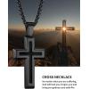 ChainsHouse Cross Necklace for Men, Black/18K Gold Plated/Stainless Steel Christian Jewelry Cross Pendant Necklace for Men, with Gift Box(b: Dripping Oil Cross-Black)