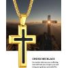 ChainsHouse Cross Necklace for Men, Black/18K Gold Plated/Stainless Steel Christian Jewelry Cross Pendant Necklace for Men, with Gift Box(b: Dripping Oil Cross-Gold)