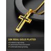 ChainsHouse Cross Necklace for Men, Black/18K Gold Plated/Stainless Steel Christian Jewelry Cross Pendant Necklace for Men, with Gift Box(b: Dripping Oil Cross-Gold)
