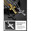 ChainsHouse Cross Necklace for Men, Black/18K Gold Plated/Stainless Steel Christian Jewelry Cross Pendant Necklace for Men, with Gift Box(b: Dripping Oil Cross-Steel)