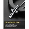 ChainsHouse Cross Necklace for Men, Black/18K Gold Plated/Stainless Steel Christian Jewelry Cross Pendant Necklace for Men, with Gift Box(b: Dripping Oil Cross-Steel)