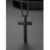ChainsHouse Cross Necklace for Men, Black/18K Gold Plated/Stainless Steel Christian Jewelry Cross Pendant Necklace for Men, with Gift Box(c: Plain Cross-Black)