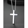 ChainsHouse Cross Necklace for Men, Black/18K Gold Plated/Stainless Steel Christian Jewelry Cross Pendant Necklace for Men, with Gift Box(c: Plain Cross-Steel)