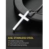ChainsHouse Cross Necklace for Men, Black/18K Gold Plated/Stainless Steel Christian Jewelry Cross Pendant Necklace for Men, with Gift Box(c: Plain Cross-Steel)