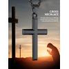 ChainsHouse Cross Necklace for Men, Black/18K Gold Plated/Stainless Steel Christian Jewelry Cross Pendant Necklace for Men, with Gift Box(d: Cross-Black)