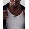 ChainsHouse Cross Necklace for Men, Black/18K Gold Plated/Stainless Steel Christian Jewelry Cross Pendant Necklace for Men, with Gift Box(d: Cross-Black)
