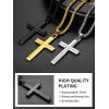 ChainsHouse Cross Necklace for Men, Black/18K Gold Plated/Stainless Steel Christian Jewelry Cross Pendant Necklace for Men, with Gift Box(d: Cross-Black)
