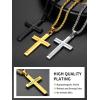 ChainsHouse Cross Necklace for Men, Black/18K Gold Plated/Stainless Steel Christian Jewelry Cross Pendant Necklace for Men, with Gift Box(d: Cross-Gold)