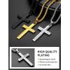 ChainsHouse Cross Necklace for Men, Black/18K Gold Plated/Stainless Steel Christian Jewelry Cross Pendant Necklace for Men, with Gift Box(d: Cross-Steel)
