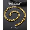 ChainsHouse Cuban Link Chain for Men, Stainless Steel Cuban Link Chain, Black/ 14K Gold Plated Cuban Chain Necklace, 6mm/9mm/12mm Width, Hip Hop Mens Jewelry, 18″-30″, Send Gift Box(e.9mm width-gold)