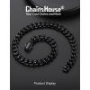 ChainsHouse Cuban Link Chain for Men, Stainless Steel Cuban Link Chain, Black/ 14K Gold Plated Cuban Chain Necklace, 6mm/9mm/12mm Width, Hip Hop Mens Jewelry, 18″-30″, Send Gift Box(i.12mm width-black)