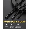 ChainsHouse Cuban Link Chain for Men, Stainless Steel Cuban Link Chain, Black/ 14K Gold Plated Cuban Chain Necklace, 6mm/9mm/12mm Width, Hip Hop Mens Jewelry, 18″-30″, Send Gift Box(i.12mm width-black)