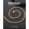 ChainsHouse Cuban Link Chain for Men, Stainless Steel Cuban Link Chain, Black/ 14K Gold Plated Cuban Chain Necklace, 6mm/9mm/12mm Width, Hip Hop Mens Jewelry, 18″-30″, Send Gift Box(d. 6mm width-gold)