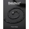 ChainsHouse Cuban Link Chain for Men, Stainless Steel Cuban Link Chain, Black/ 14K Gold Plated Cuban Chain Necklace, 6mm/9mm/12mm Width, Hip Hop Mens Jewelry, 18″-30″, Send Gift Box(h.9mm width-black)