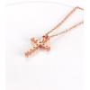 ChainsHouse Cubic Zirconia Cross Necklace for Women | Elegant Layered Cross Pendant | Religious Crucifix Tiny Cross Necklaces for Women Girls, Send Gift Box(c: Claw CZ – Rose Gold)