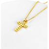 ChainsHouse Cubic Zirconia Cross Necklace for Women | Elegant Layered Cross Pendant | Religious Crucifix Tiny Cross Necklaces for Women Girls, Send Gift Box(b: Inlaid CZ – Gold)