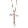 ChainsHouse Cubic Zirconia Cross Necklace for Women | Elegant Layered Cross Pendant | Religious Crucifix Tiny Cross Necklaces for Women Girls, Send Gift Box(c: Claw CZ – Rose Gold)