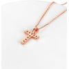 ChainsHouse Cubic Zirconia Cross Necklace for Women | Elegant Layered Cross Pendant | Religious Crucifix Tiny Cross Necklaces for Women Girls, Send Gift Box(b: Inlaid CZ – Rose Gold)
