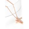 ChainsHouse Cubic Zirconia Cross Necklace for Women | Elegant Layered Cross Pendant | Religious Crucifix Tiny Cross Necklaces for Women Girls, Send Gift Box(c: Claw CZ – Rose Gold)