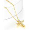 ChainsHouse Cubic Zirconia Cross Necklace for Women | Elegant Layered Cross Pendant | Religious Crucifix Tiny Cross Necklaces for Women Girls, Send Gift Box(c: Claw CZ – Gold)