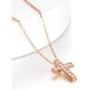 ChainsHouse Cubic Zirconia Cross Necklace for Women | Elegant Layered Cross Pendant | Religious Crucifix Tiny Cross Necklaces for Women Girls, Send Gift Box(b: Inlaid CZ – Rose Gold)