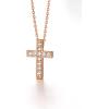 ChainsHouse Cubic Zirconia Cross Necklace for Women | Elegant Layered Cross Pendant | Religious Crucifix Tiny Cross Necklaces for Women Girls, Send Gift Box(b: Inlaid CZ – Rose Gold)